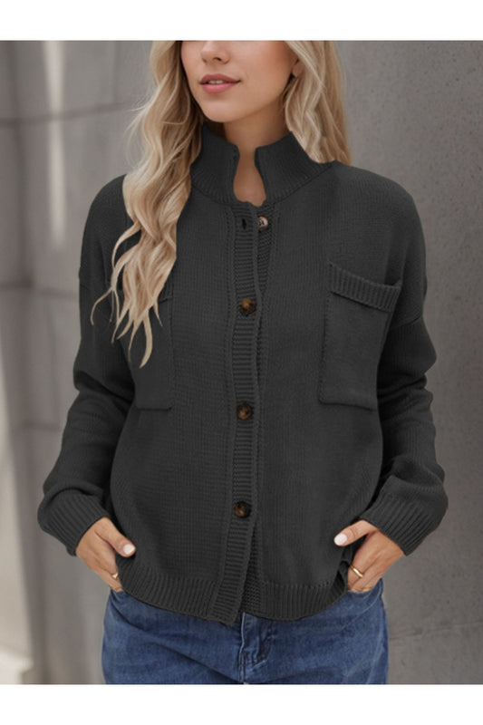 Button Up Long Sleeve Cardigan - Cardigans - FITGGINS