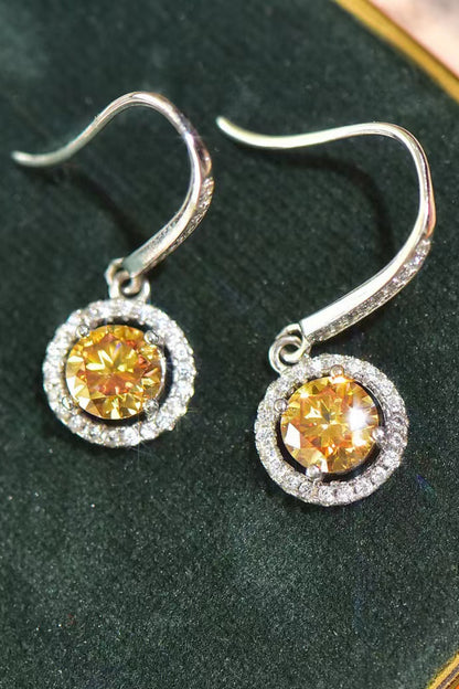 Platinum-Plated 2 Carat Moissanite Drop Earrings - Earrings - FITGGINS