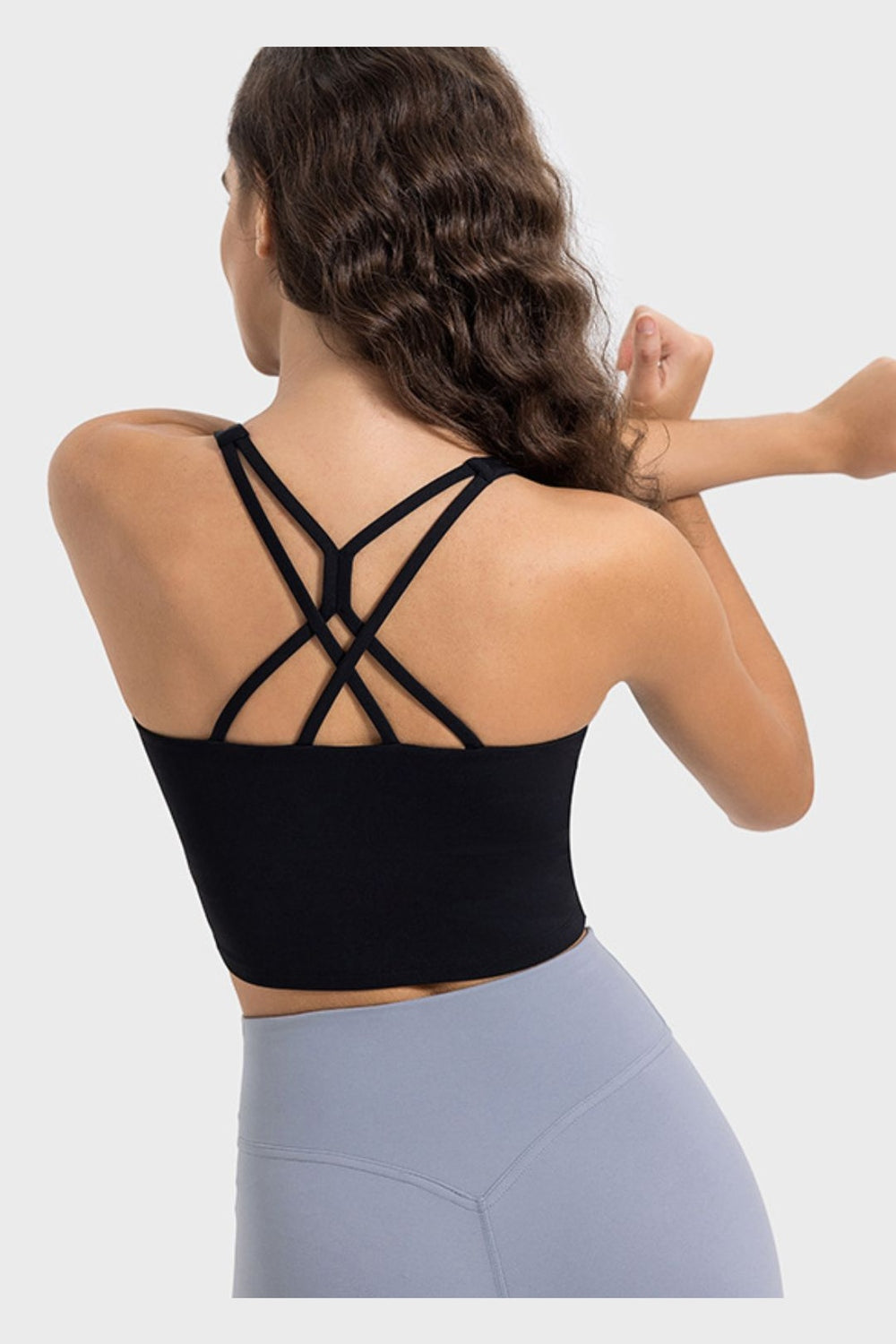 Millennia Crisscross Round Neck Active Tank - Crop Tops & Tank Tops - FITGGINS