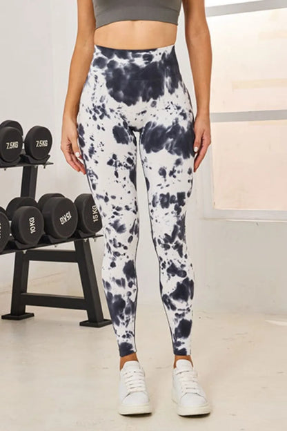 Tie-Dye High Waist Active Leggings White Fitggins