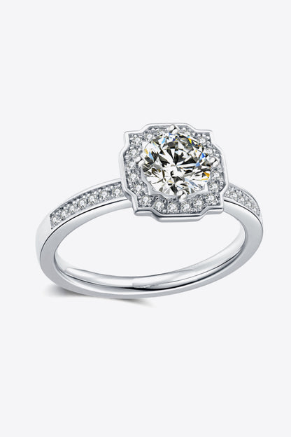 1 Carat Moissanite Platinum-Plated Ring - Rings - FITGGINS