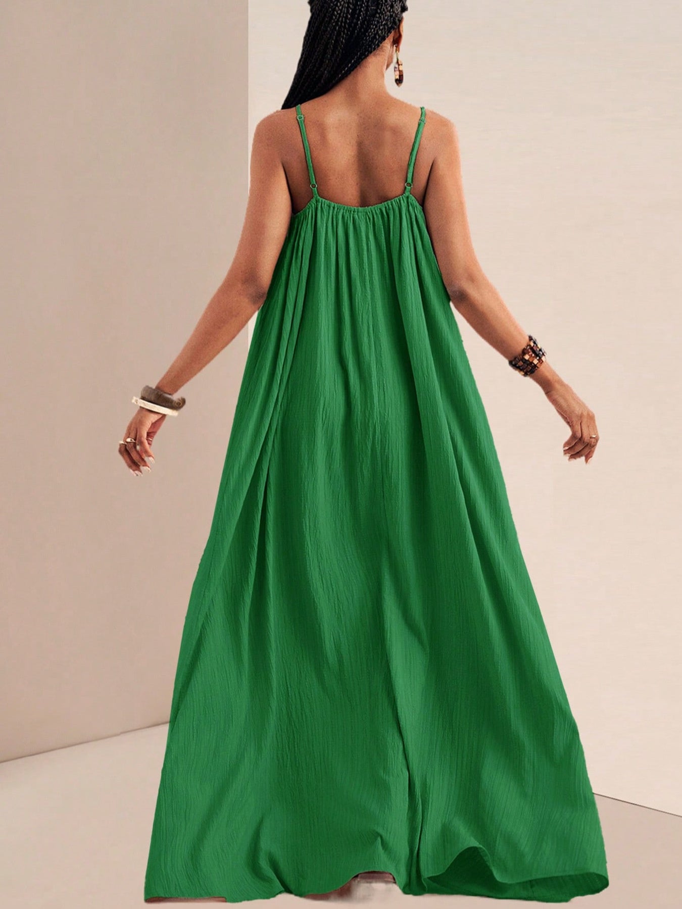 Spaghetti Strap Flowy Maxi Dress Fitggins
