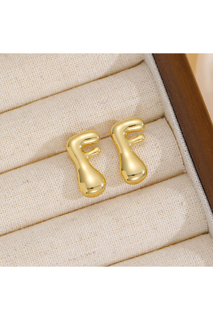 18K Gold-Plated Bubble Letter Stud Earrings - Earrings - FITGGINS