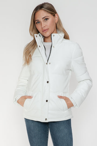 YMI Pocketed Zip Up Turtleneck Puffer Jacket - Jackets - FITGGINS