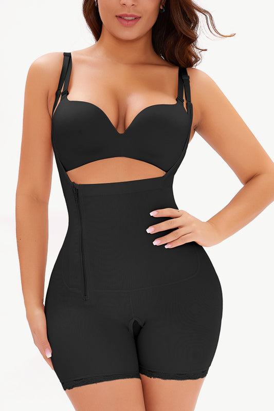 Full Size Side Zipper Under-Bust Shaping Bodysuit Fitggins