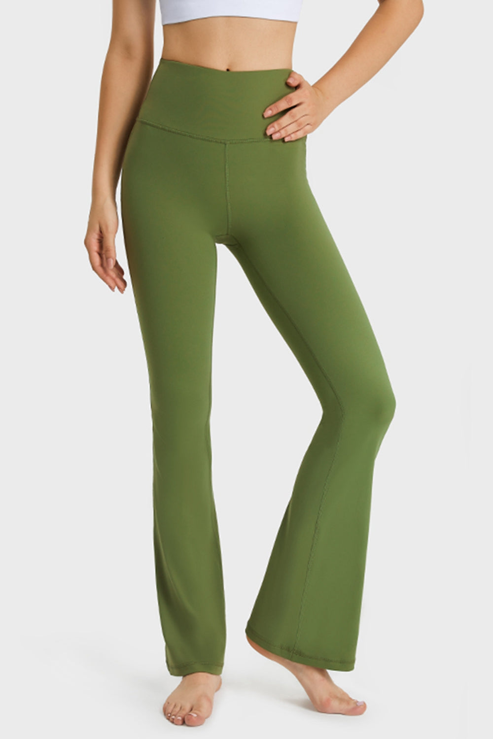 Millennia Elastic Waist Flare Yoga Pants Fitggins