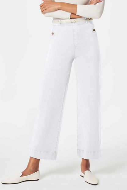 High Waist Jeans with Pockets White Fitggins
