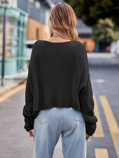 Round Neck Cable-Knit Sweater Fitggins