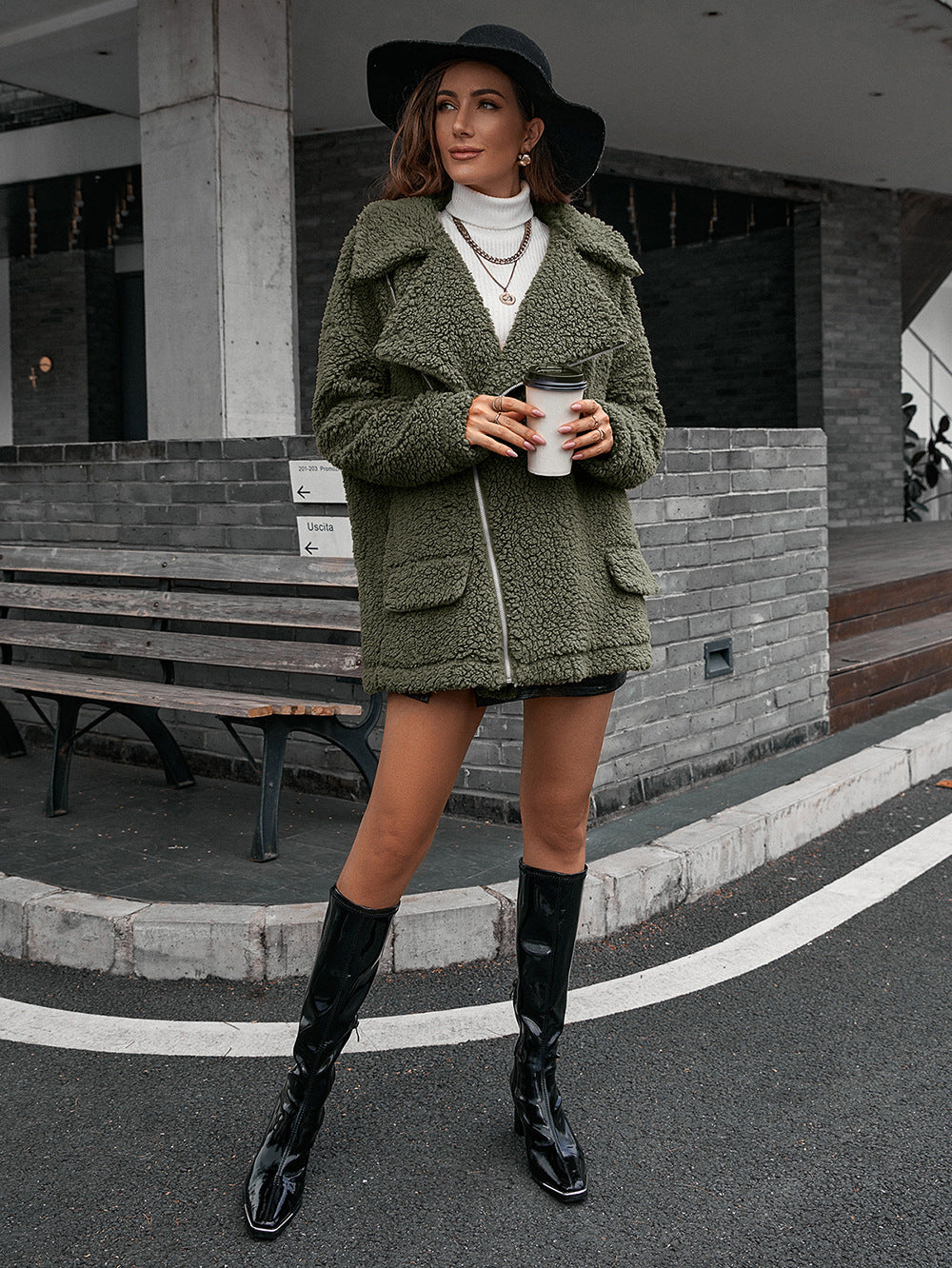 Ivy Lane Zip-Up Collared Teddy Jacket Fitggins