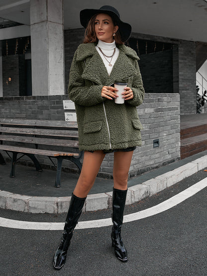 Ivy Lane Zip-Up Collared Teddy Jacket Fitggins