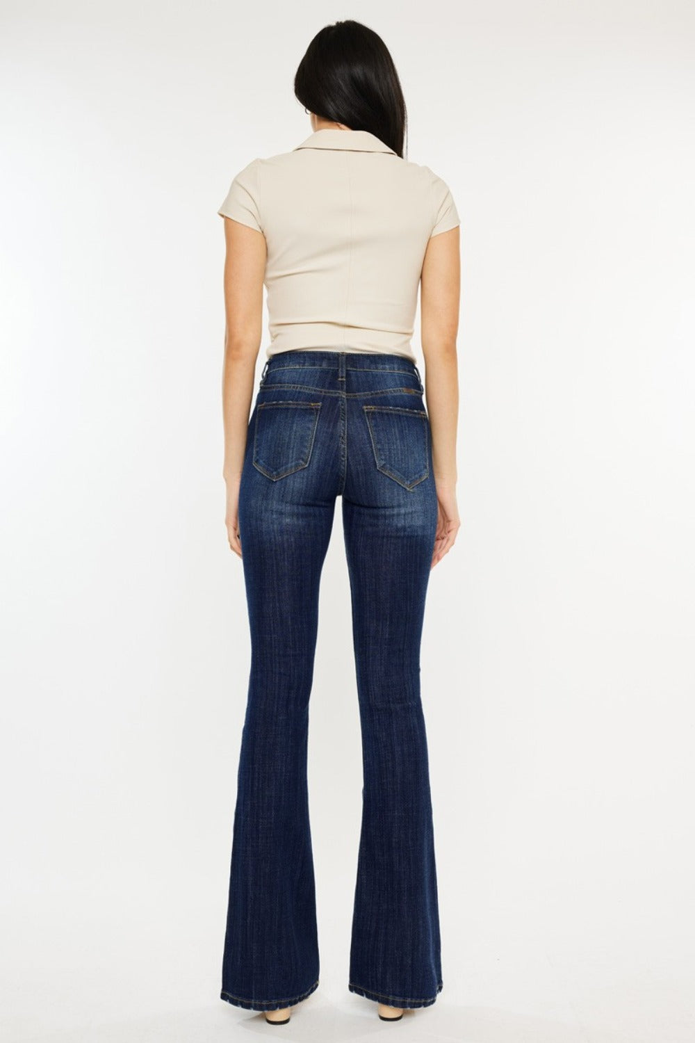 Kancan Full Size Mid Rise Slim Flare Jeans - Jeans - FITGGINS