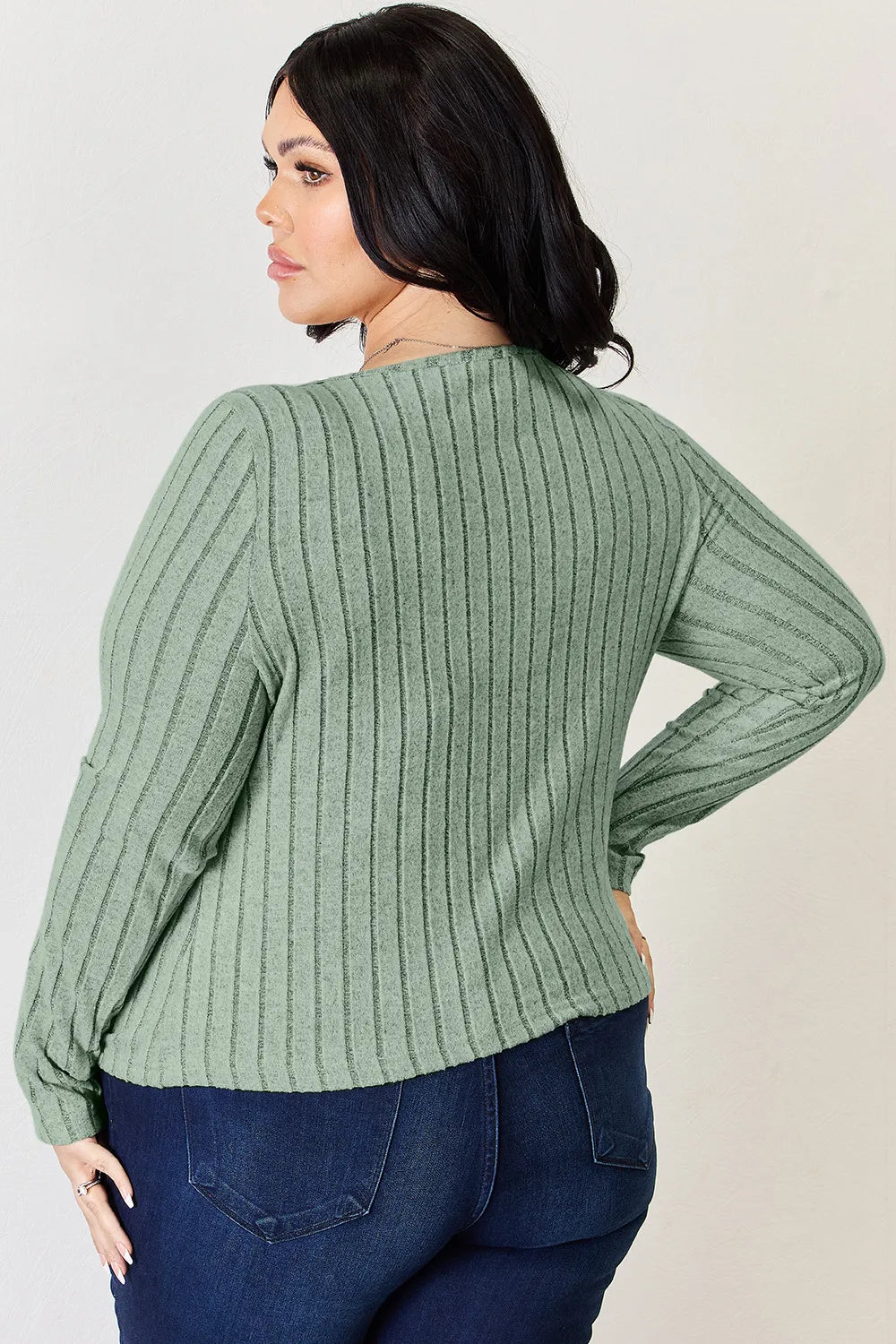Basic Bae Full Size Ribbed Long Sleeve T-Shirt Fitggins