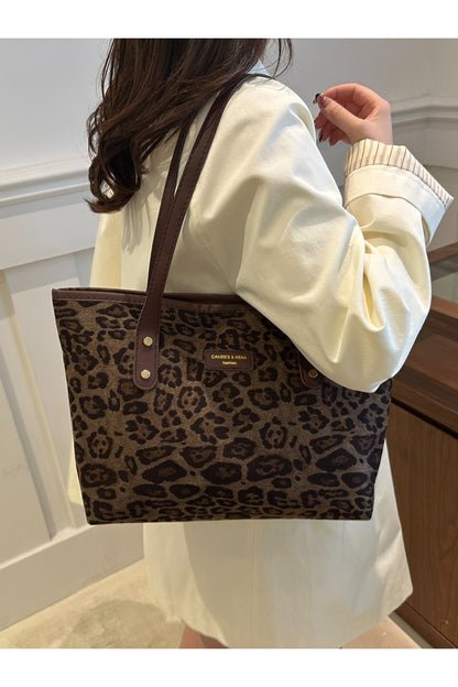 Leopard Polyester Tote Bag - Handbag - FITGGINS