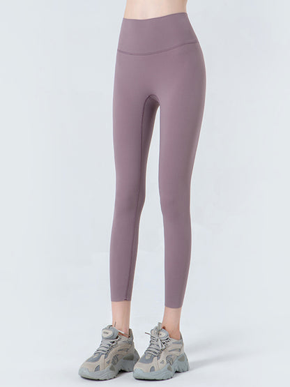 Wide Waistband Cropped Sports Leggings Lilac Fitggins