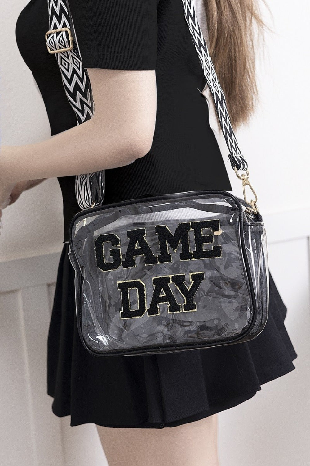 Zenana GAME DAY Stadium Approved Transparent Crossbody Bag - Handbag - FITGGINS