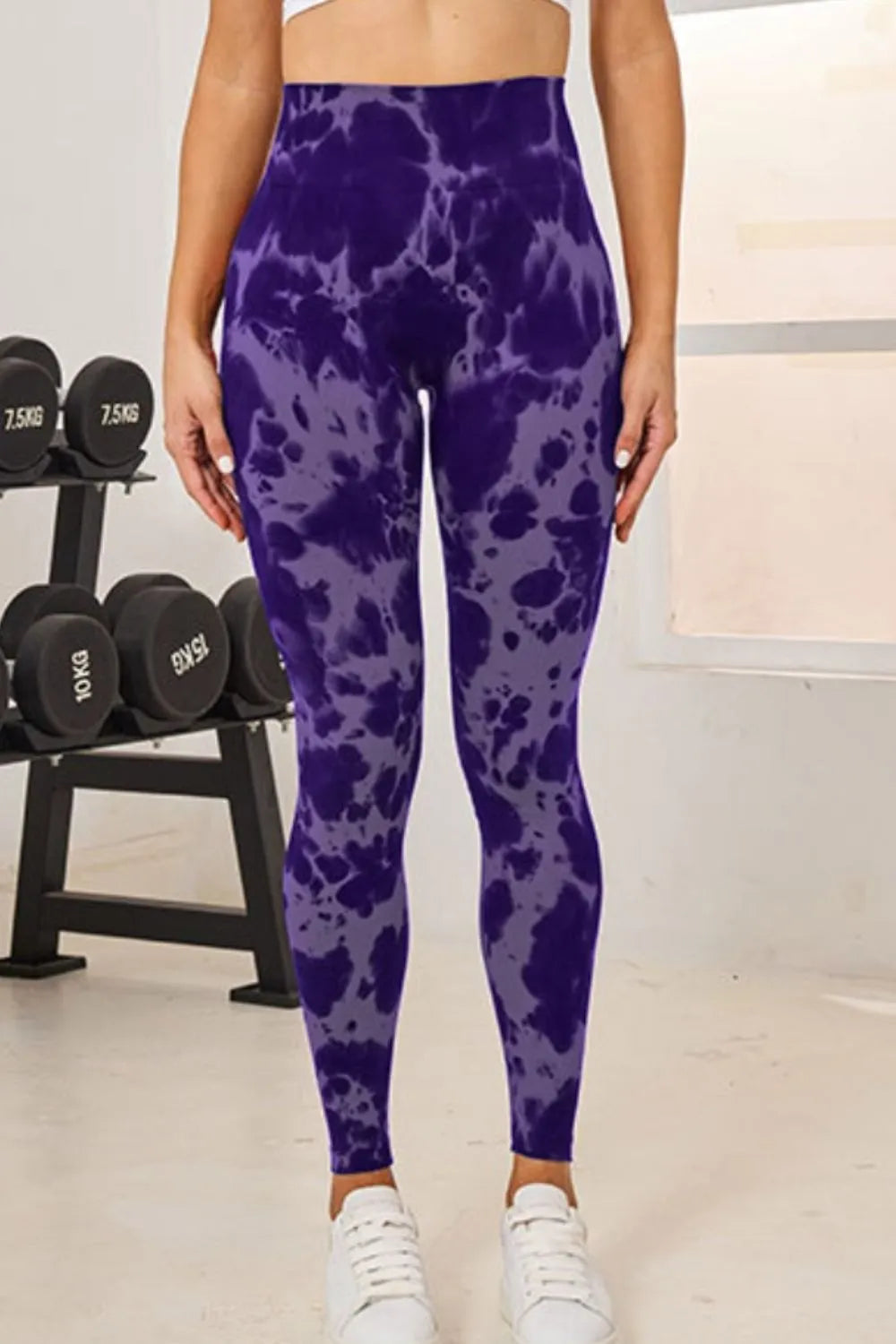 Tie-Dye High Waist Active Leggings Purple Fitggins