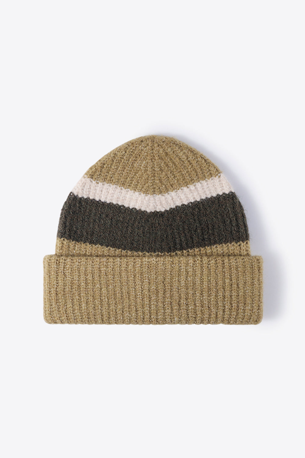 Tricolor Cuffed Knit Beanie - Hats - FITGGINS