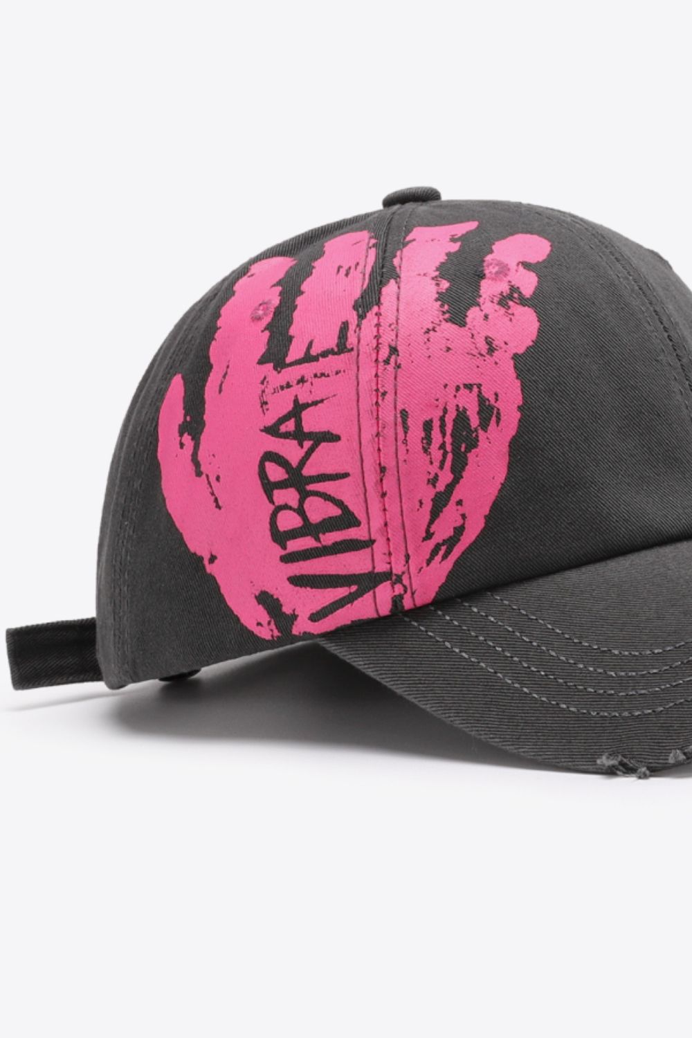 VIBRA Graphic Distressed Adjustable Baseball Cap - Hats - FITGGINS