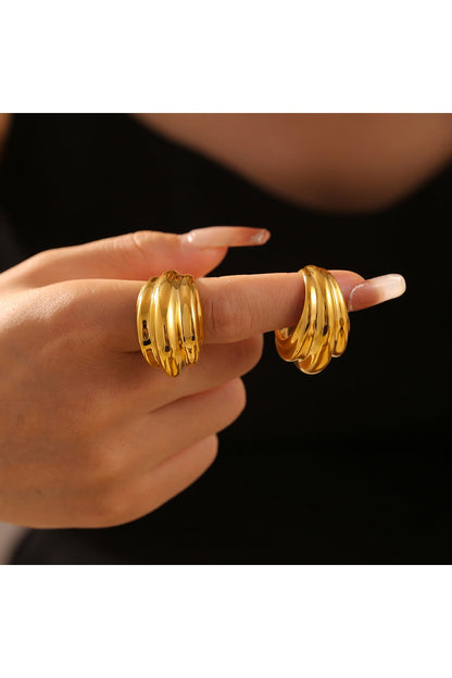 18K Gold-Plated Titanium Steel Open Ring - Rings - FITGGINS