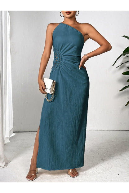 Slit One Shoulder Sleeveless Maxi Dress - Casual & Maxi Dresses - FITGGINS