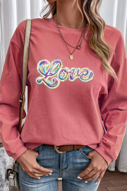 Valentine's Day LOVE Sequin Sweatshirt