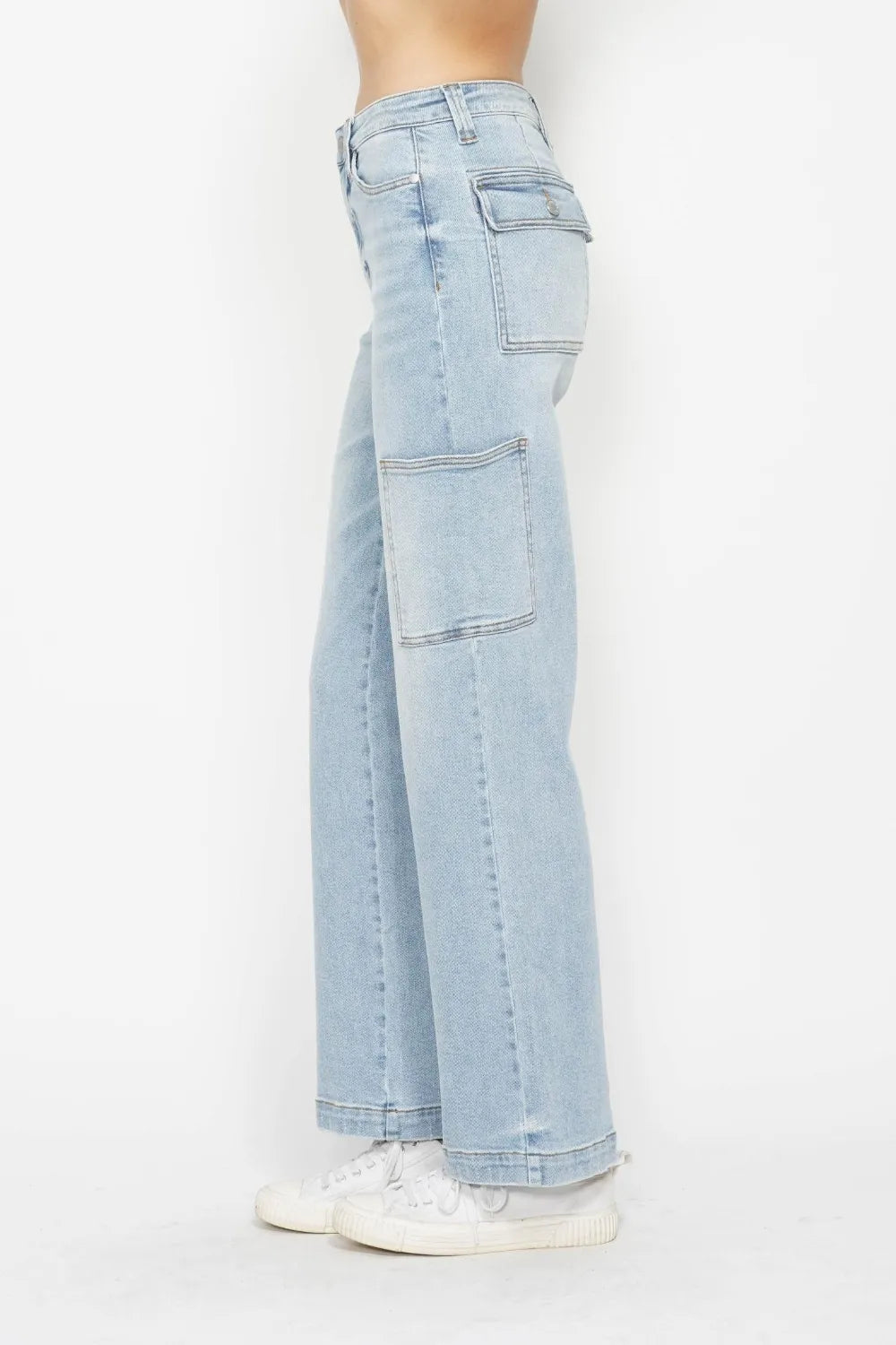 Judy Blue Full Size High Waist Straight Cargo Jeans Fitggins