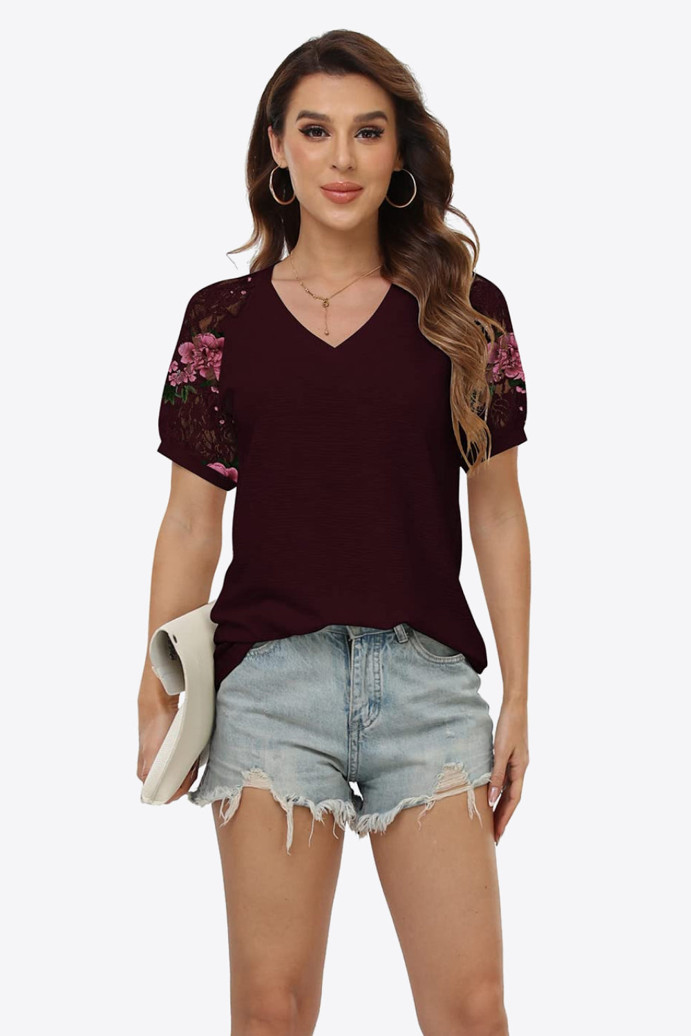 Short Sleeve V-Neck Tee - T-Shirts - FITGGINS