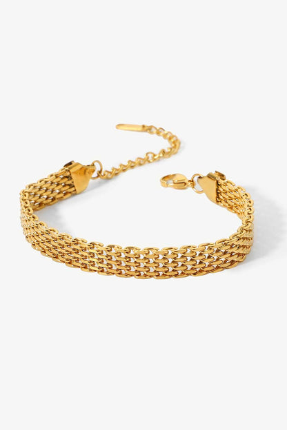 18K Gold-Plated Wide Chain Bracelet - Bracelets - FITGGINS