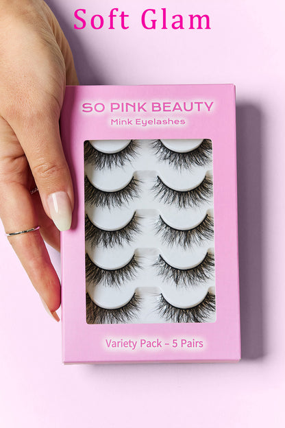 SO PINK BEAUTY Mink Eyelashes 5 Pairs - - FITGGINS