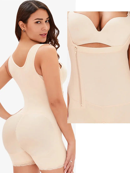 Full Size Side Zip Up Wide Strap Shapewear Fitggins