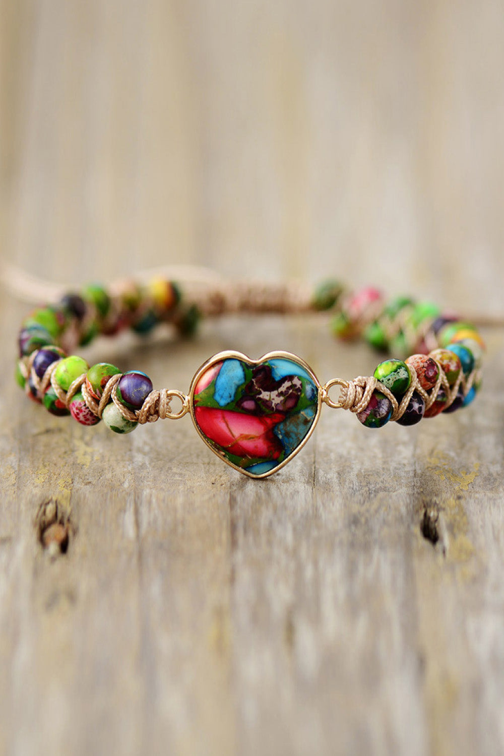 Handmade Heart Shape Natural Stone Bracelet - Bracelets - FITGGINS