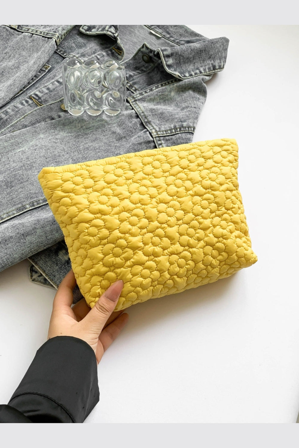 Flower Texture Polyester Clutch - Handbag - FITGGINS