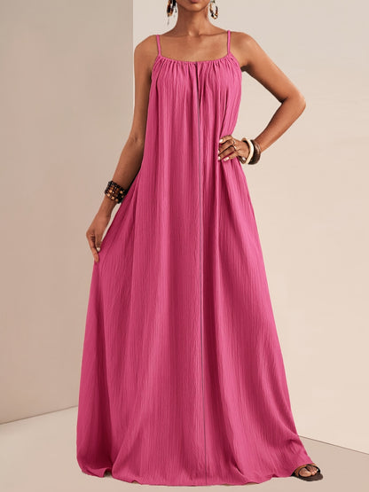 Spaghetti Strap Flowy Maxi Dress Fitggins