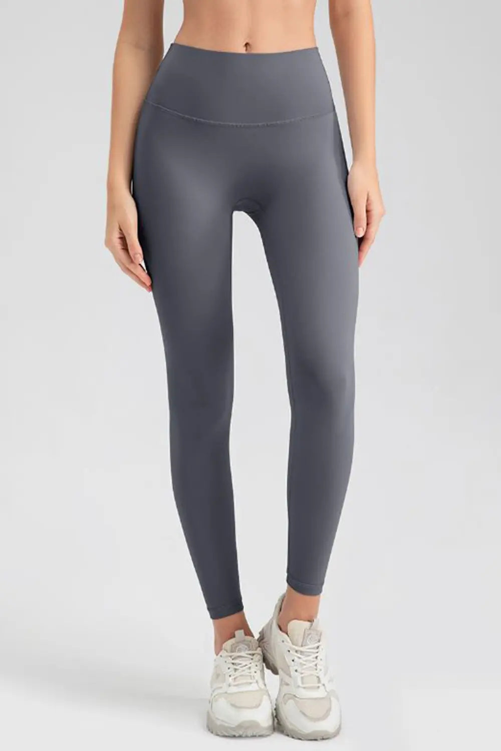 Wide Waistband Sport Leggings Charcoal Fitggins