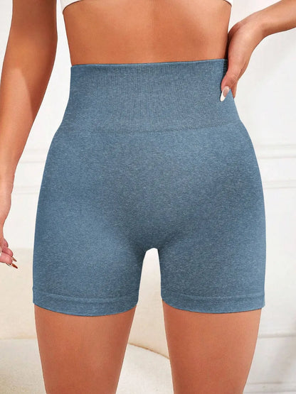 High Waist Active Shorts Dusty Blue Fitggins