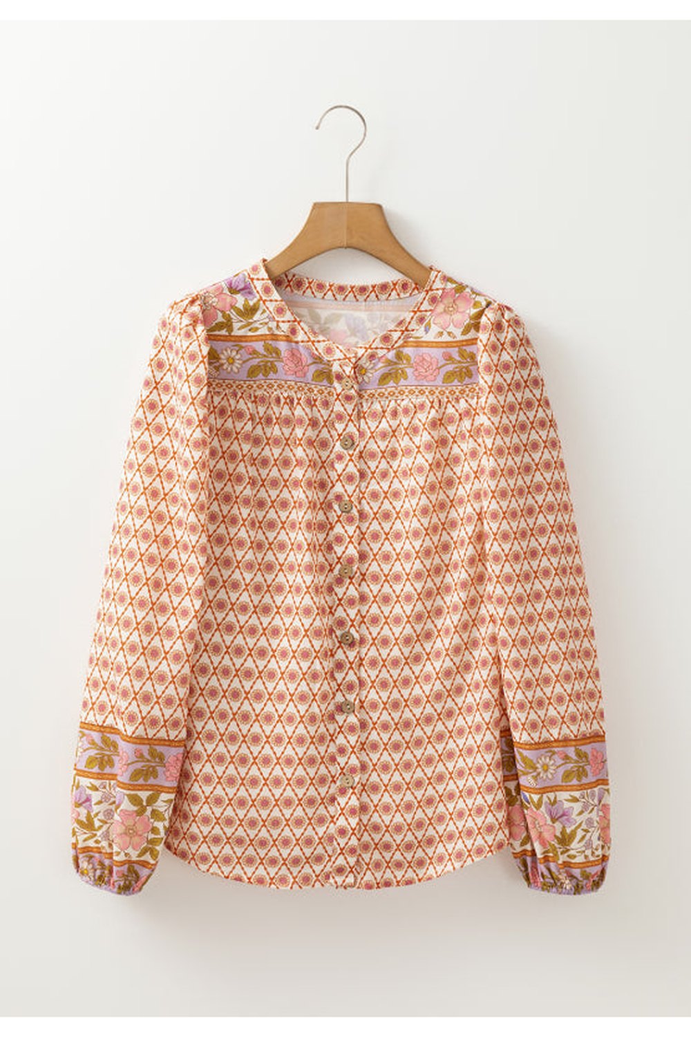 Stylish Printed Long Sleeve Button Down Shirt Fitggins