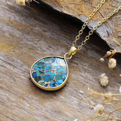 Turquoise Chain Pendant Necklace - Necklaces - FITGGINS