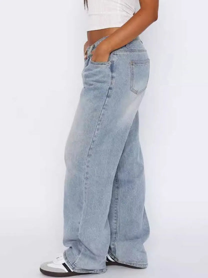 Wide Leg Jeans with Pockets Fitggins