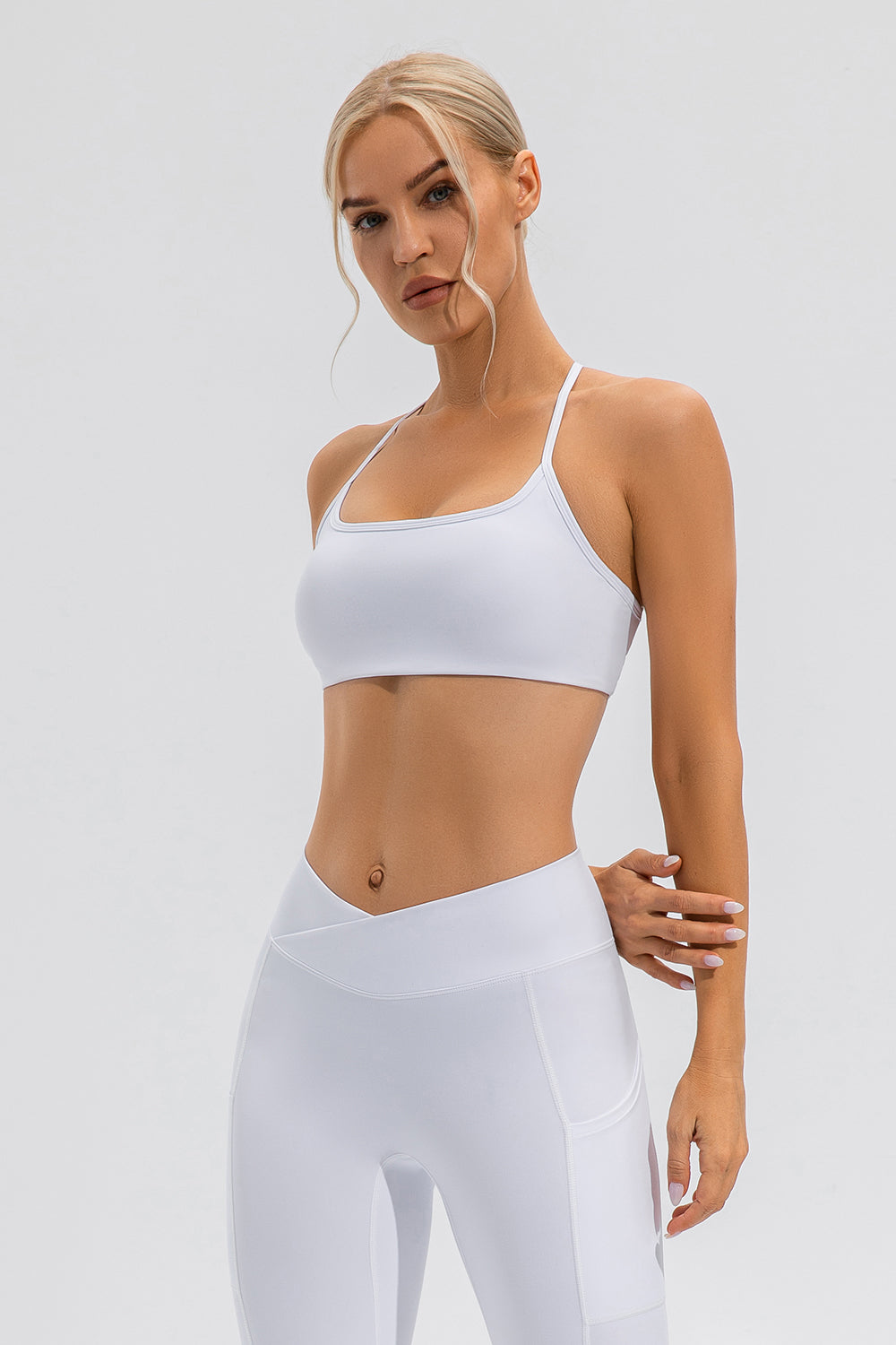 Crisscross Spaghetti Strap Active Cami - Sports Bras - FITGGINS