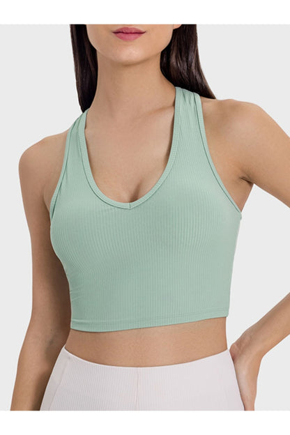 Millennia Scoop Neck Wide Strap Active Tank - Crop Tops & Tank Tops - FITGGINS