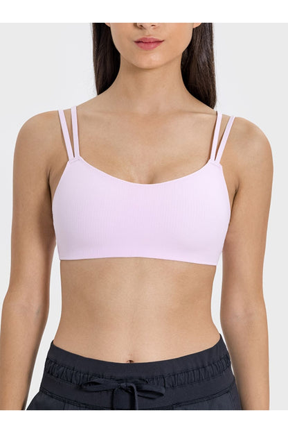 Millennia Scoop Neck Double Strap Active Cami - Crop Tops & Tank Tops - FITGGINS