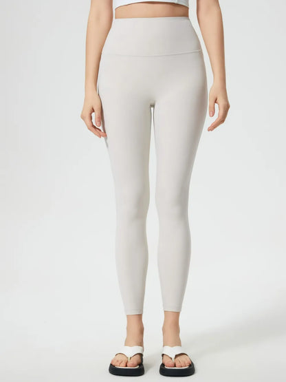 Millennia Wide Waistband Active Leggings White Fitggins