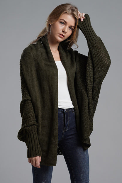 Open Front Batwing Sleeve Cardigan - Cardigans - FITGGINS