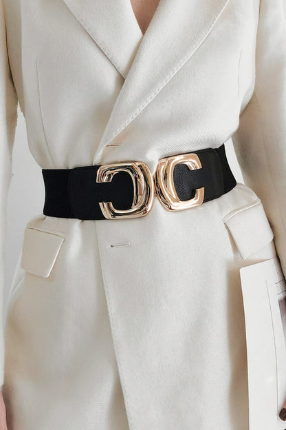 Zinc Alloy Buckle Elastic Wide Belt - Belt - FITGGINS