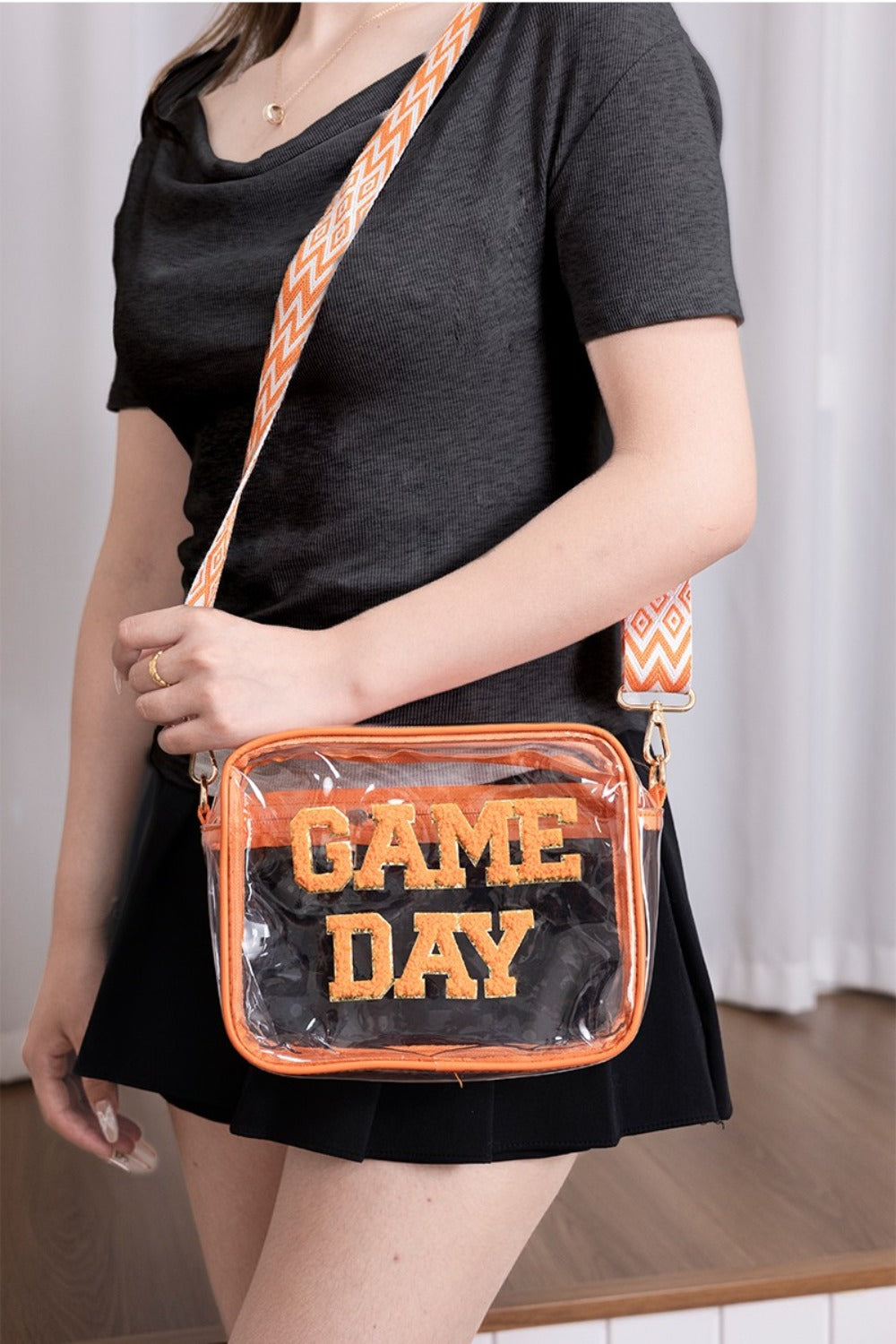 Zenana GAME DAY Stadium Approved Transparent Crossbody Bag - Handbag - FITGGINS