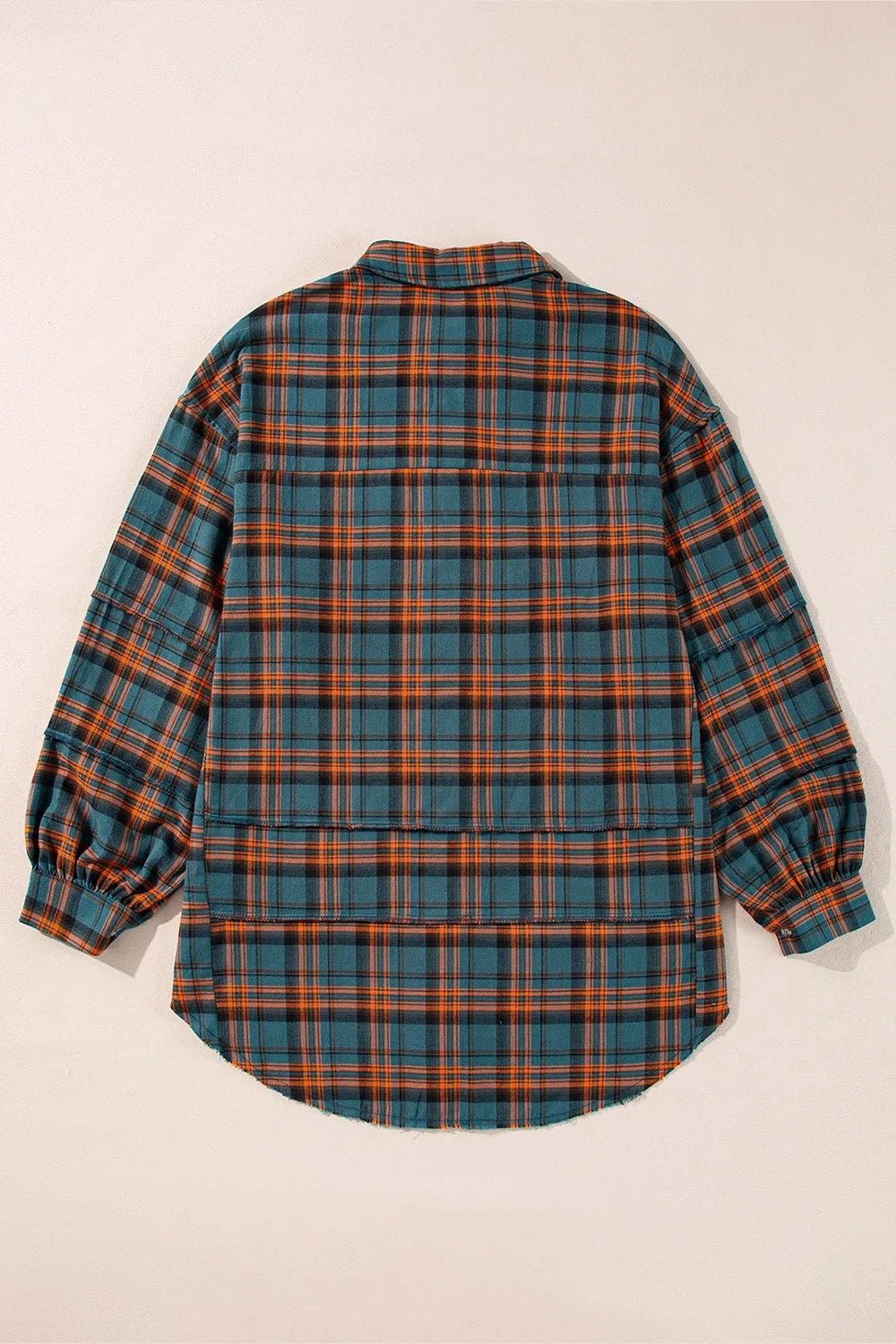 Plaid Collared Neck Long Sleeve Shirt - Shirts - FITGGINS