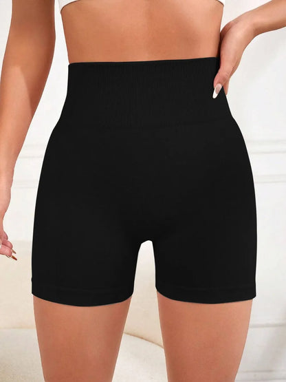 High Waist Active Shorts Black Fitggins