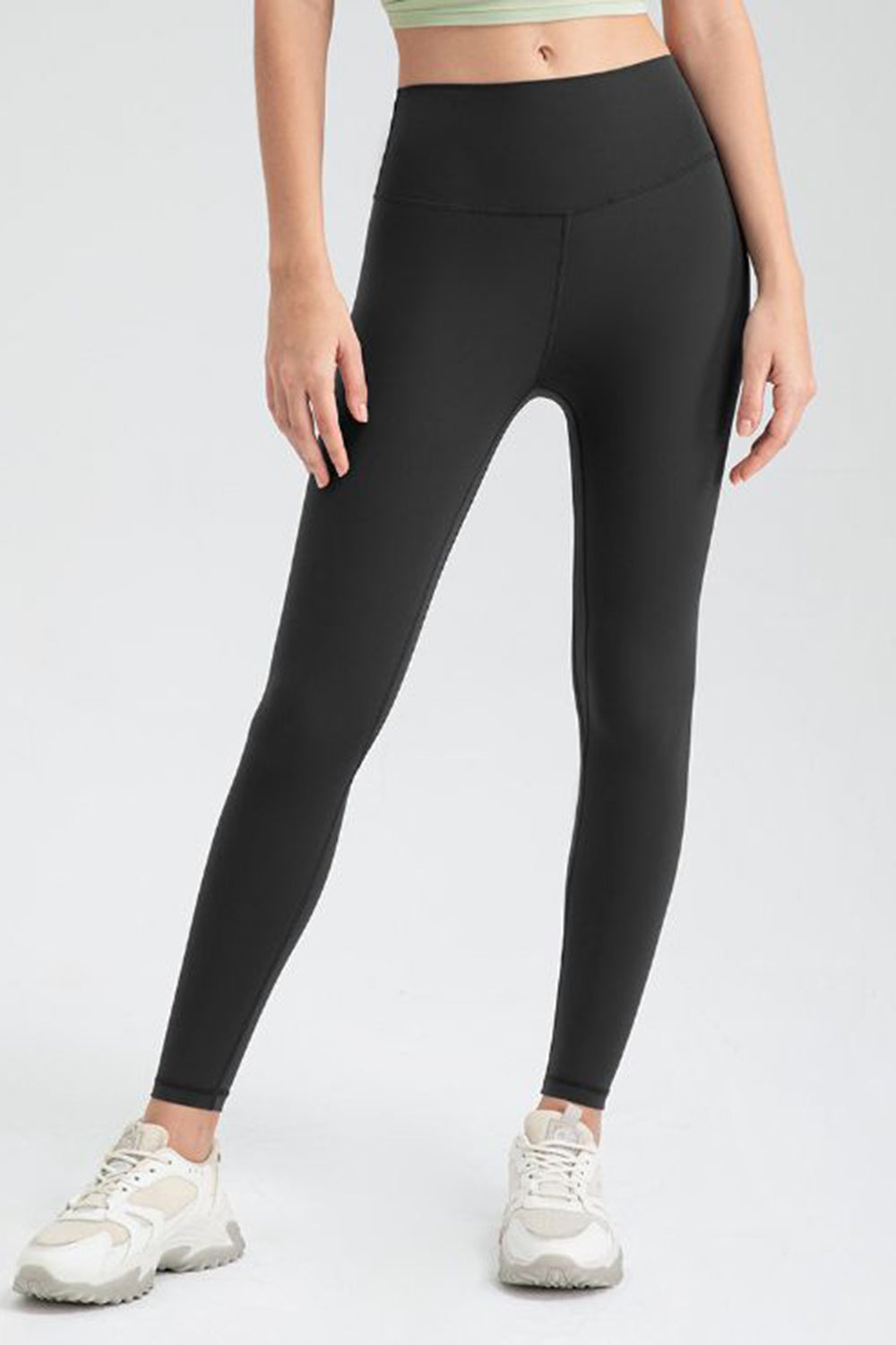 Wide Waistband Slim Fit Active Leggings - Leggings - FITGGINS