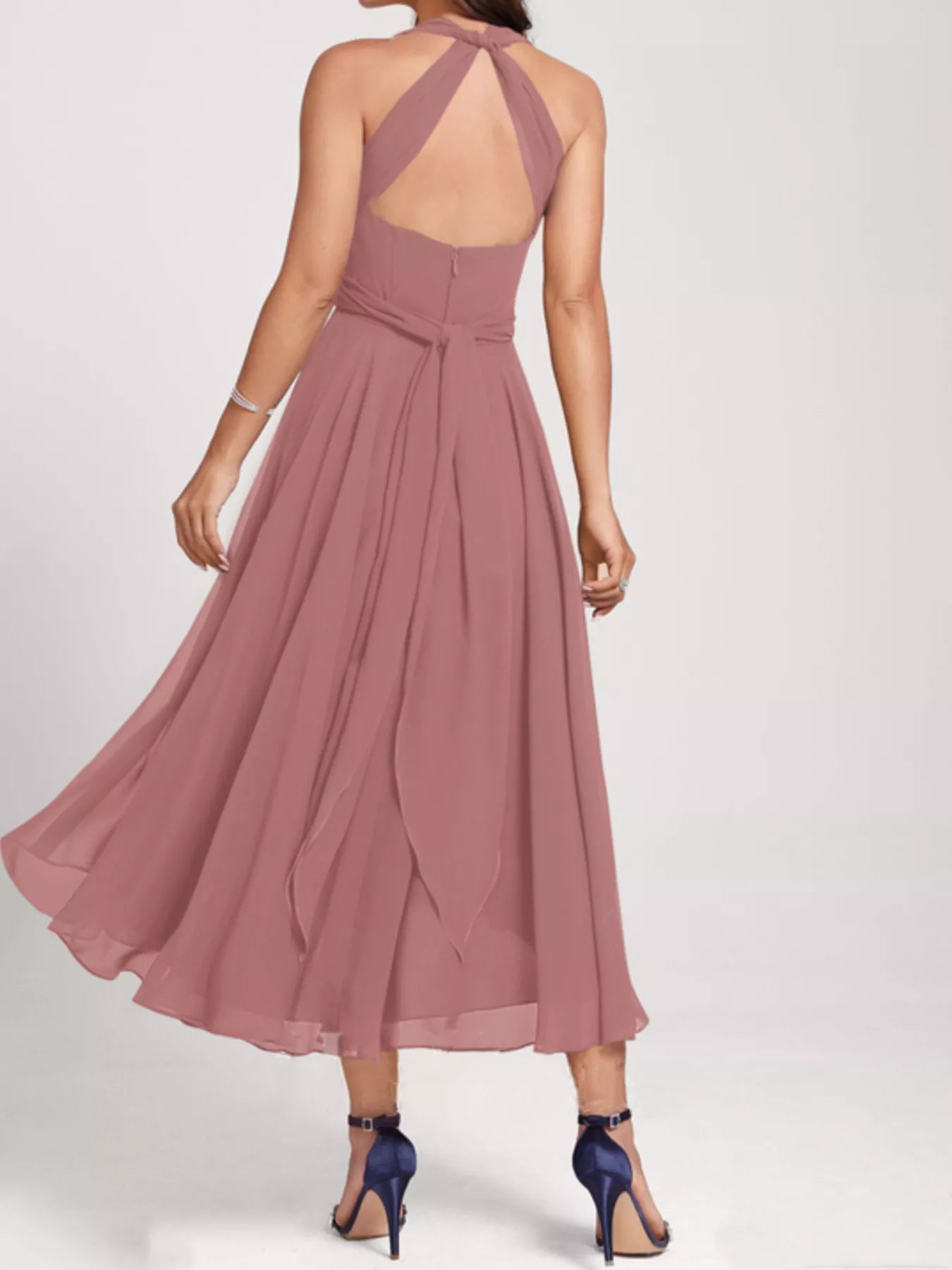 Ruched A-Line Midi Dress Fitggins