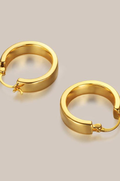 Gold-Plated Brass Huggie Earrings - Earrings - FITGGINS